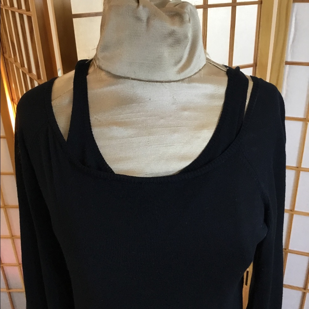 BCBGMAXIZRA Dress cold shoulder yummy rayon and silk blend black